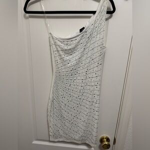 Windsor White One Shoulder Sequin Dress